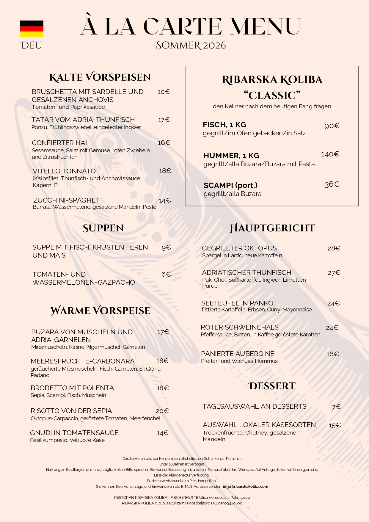 Menu Deutsch