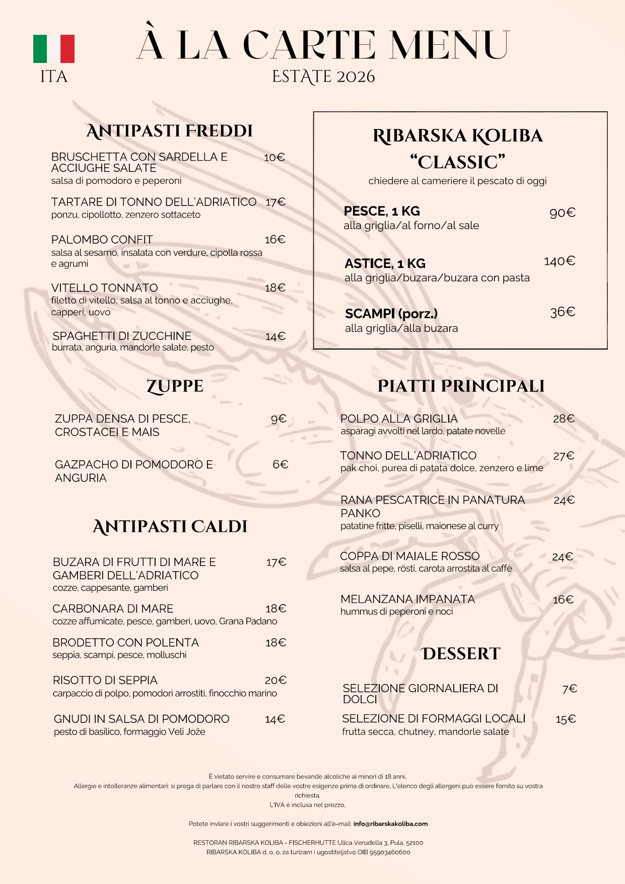Menu Italiano