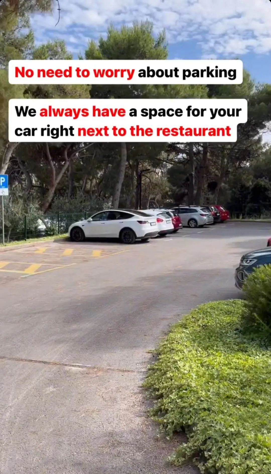 Free parking & EV charging station